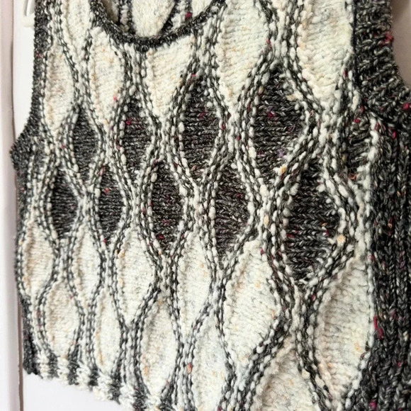 New Free People Knit Sweater Vest White Gray Sample Piece - Picture 4 of 11